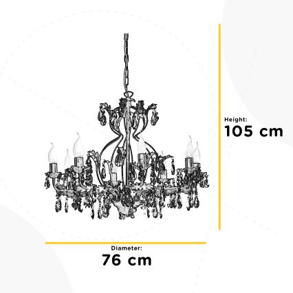 ONLI - Luster na lancu TERESA 8xE14/6W/230V brončana