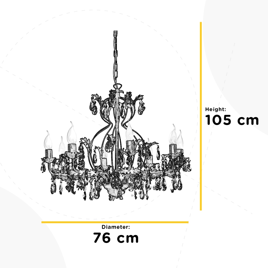 ONLI - Luster na lancu TERESA 8xE14/6W/230V brončana