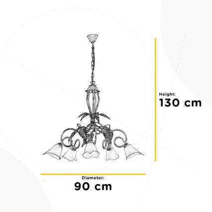 ONLI - Luster na lancu VANDA 5xE14/6W/230V