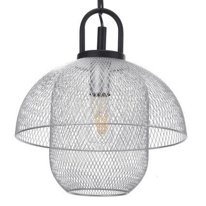 ONLI - Luster na lancu ZAIR 1xE27/22W/230V crna/srebrna