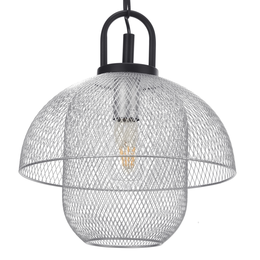ONLI - Luster na lancu ZAIR 1xE27/22W/230V crna/srebrna