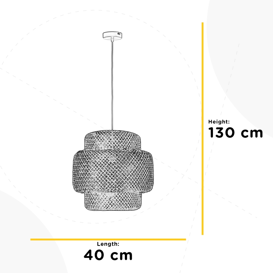 ONLI - Luster na sajli BAMBOO 1xE27/22W/230V bambus