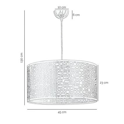 ONLI - Luster na sajli BRUCE 1xE27/15W/230V pr. 45 cm mat krom