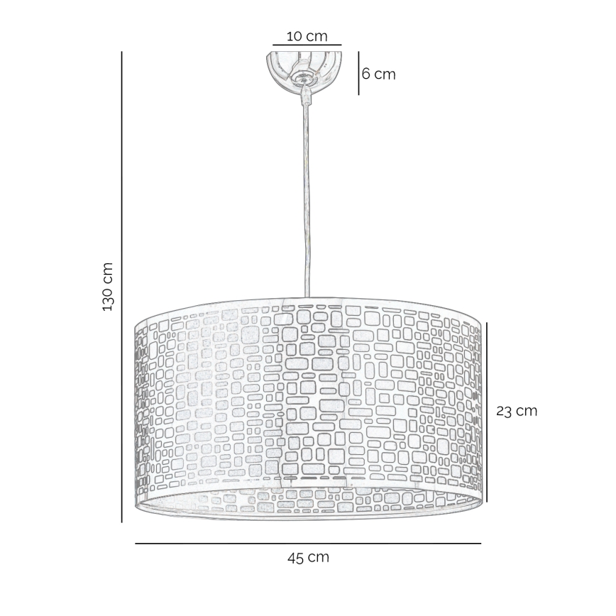 ONLI - Luster na sajli BRUCE 1xE27/15W/230V pr. 45 cm mat krom