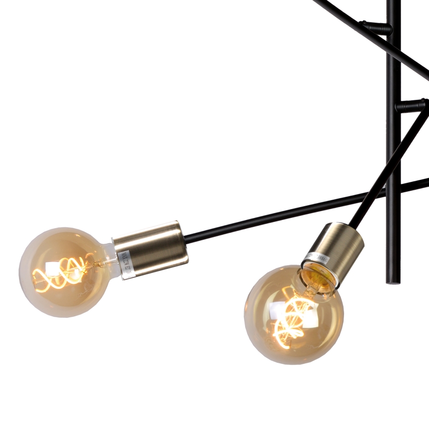 ONLI - Luster na sajli CROSS 6xE27/22W/230V crna/mesing