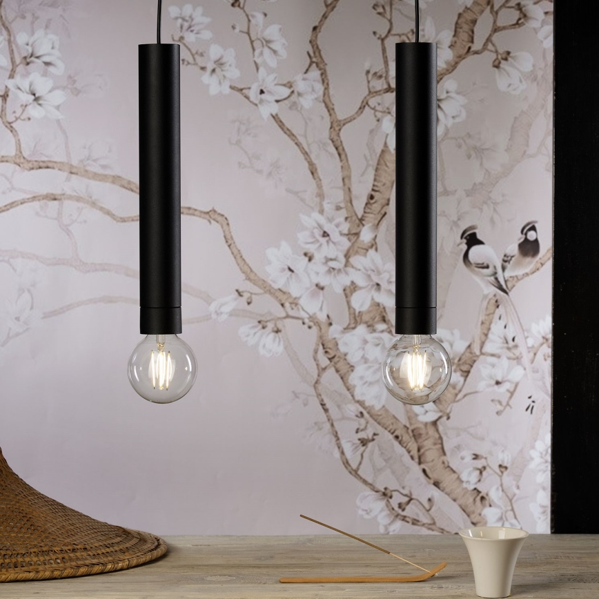ONLI - Luster na sajli DORA 1xE27/15W/230V crna