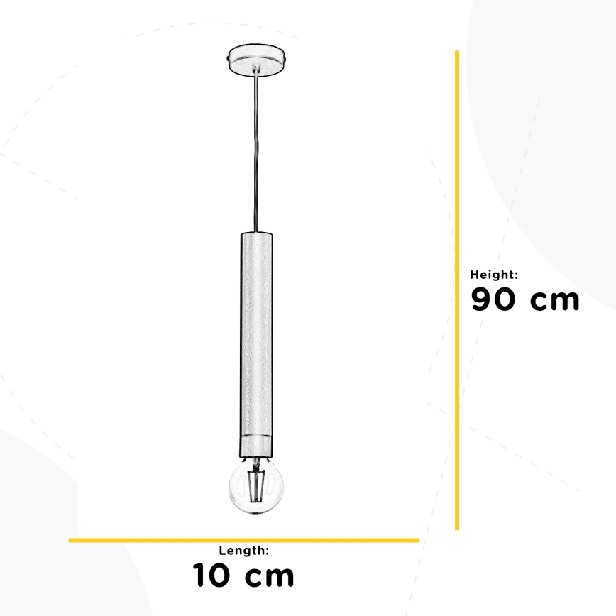 ONLI - Luster na sajli DORA 1xE27/15W/230V crna