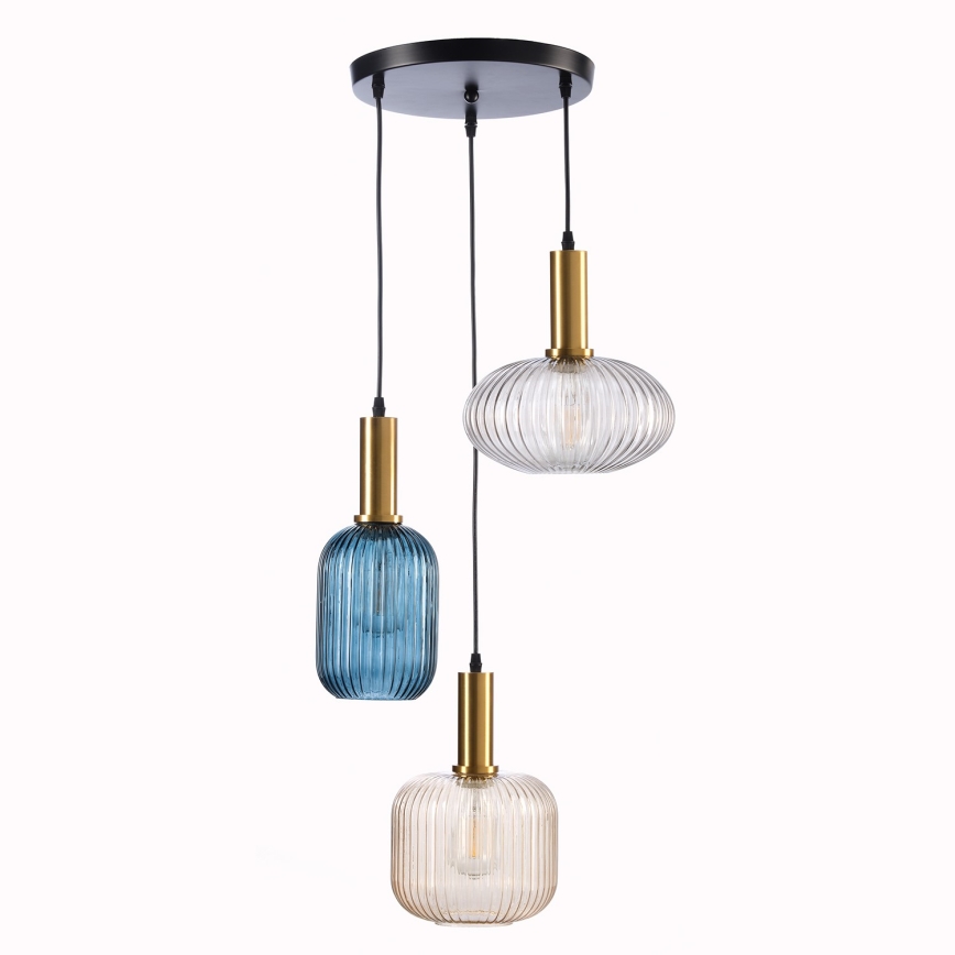ONLI - Luster na sajli DOROTY 1xE27/22W/230V plava/zlatna