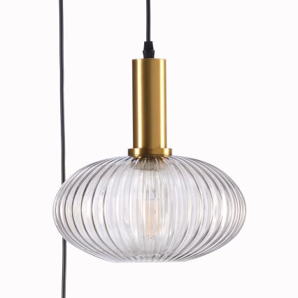 ONLI - Luster na sajli DOROTY 1xE27/22W/230V plava/zlatna
