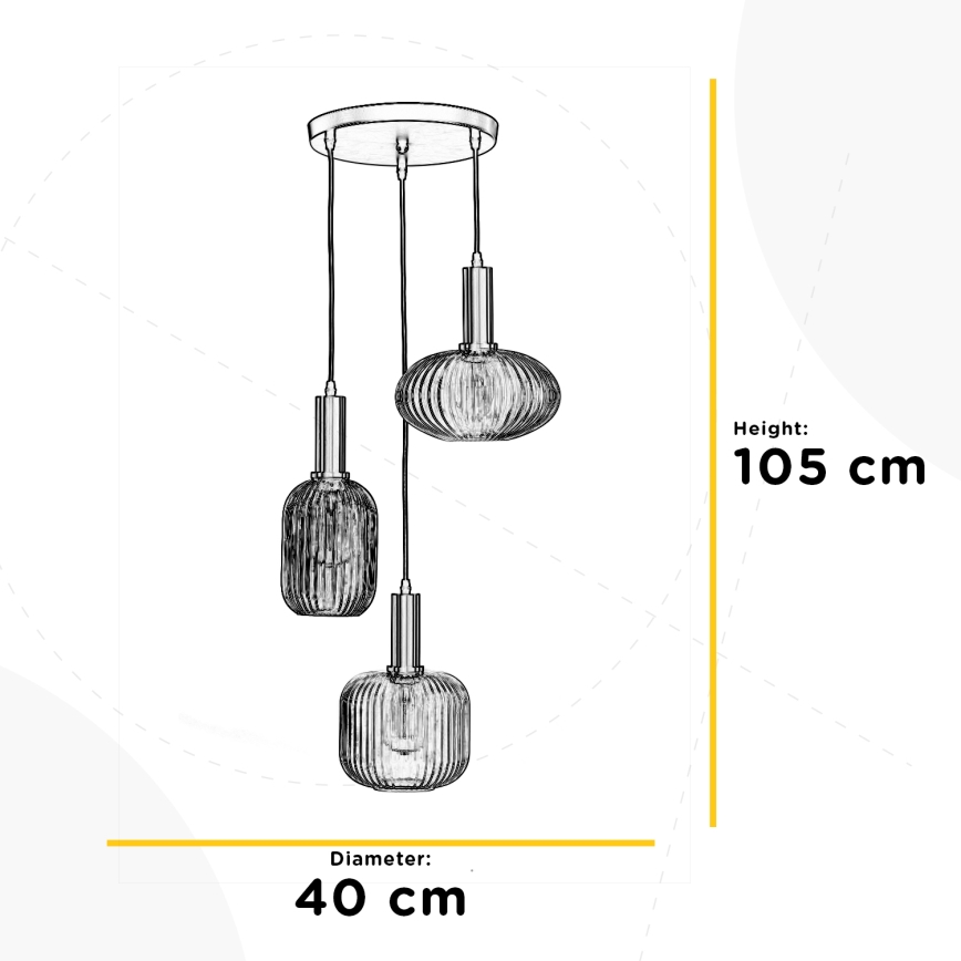 ONLI - Luster na sajli DOROTY 1xE27/22W/230V plava/zlatna