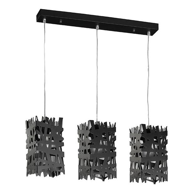 ONLI - Luster na sajli FORESTA 3xE27/15W/230V crna