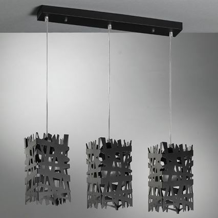 ONLI - Luster na sajli FORESTA 3xE27/15W/230V crna