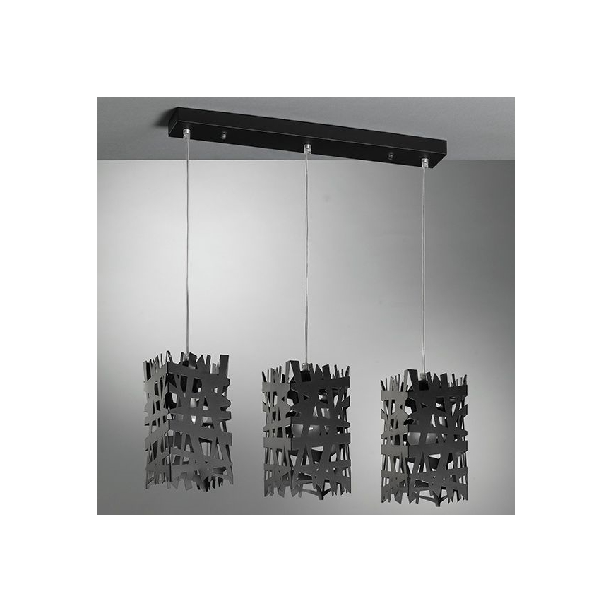 ONLI - Luster na sajli FORESTA 3xE27/15W/230V crna