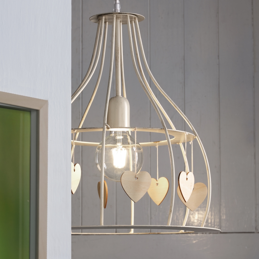 ONLI - Luster na sajli LEONILDE 1xE27/15W/230V bež