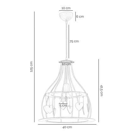 ONLI - Luster na sajli LEONILDE 1xE27/15W/230V bež