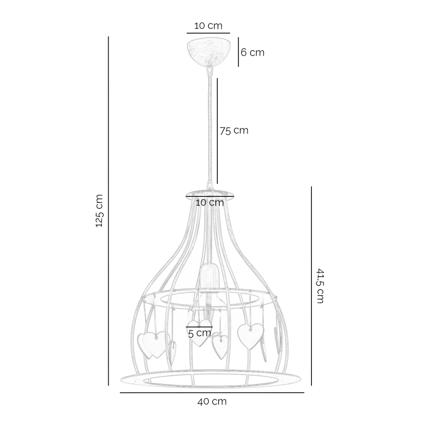 ONLI - Luster na sajli LEONILDE 1xE27/15W/230V bež