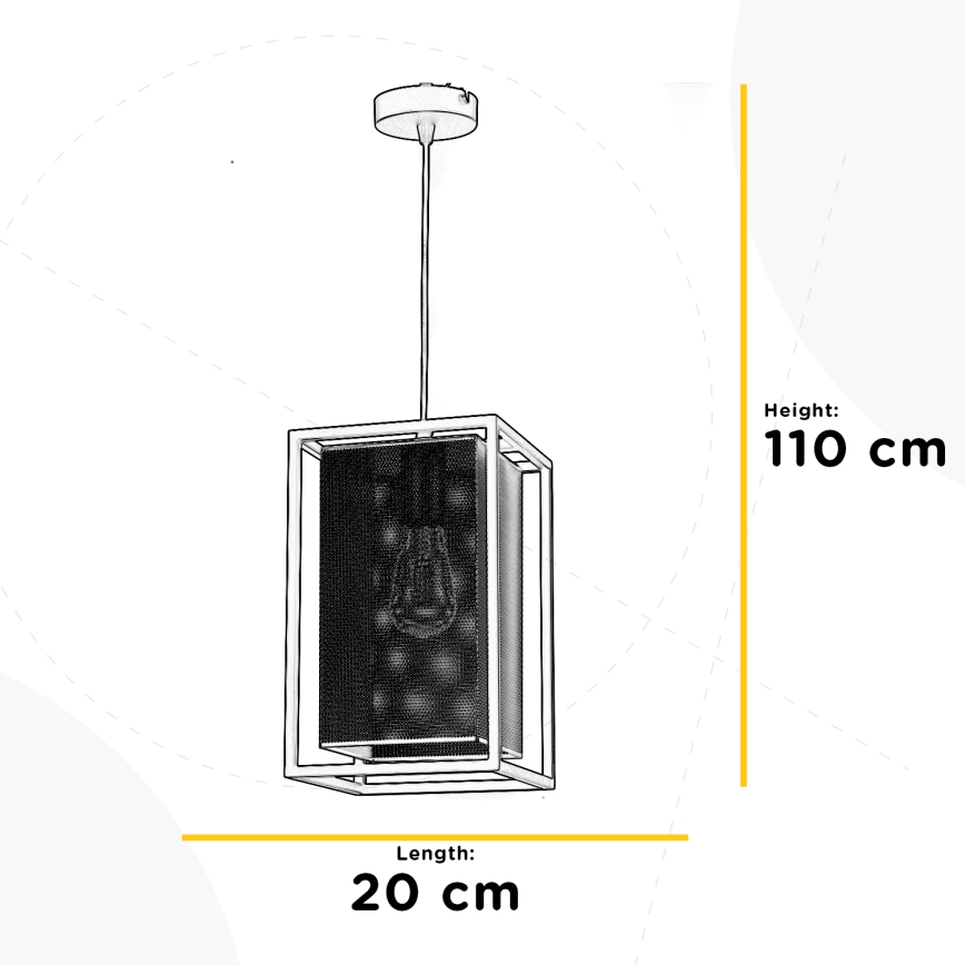 ONLI - Luster na sajli MALIK 1xE27/22W/230V zlatna/crna