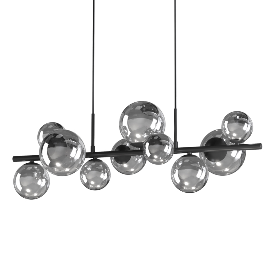 ONLI - Luster na sajli PALOMA 10xG9/10W/230V crna/dimna