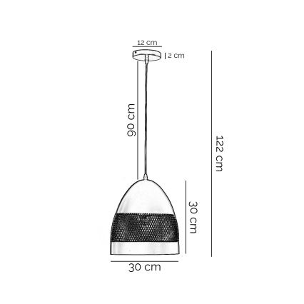 ONLI - Luster na sajli POLLY 1xE27/22W/230V crna