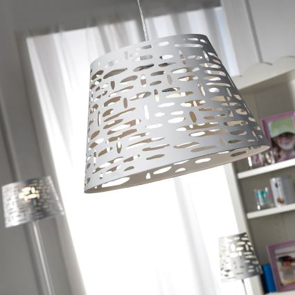 ONLI - Luster na sajli RICKY 1xE27/15W/230V pr. 40 cm bijela