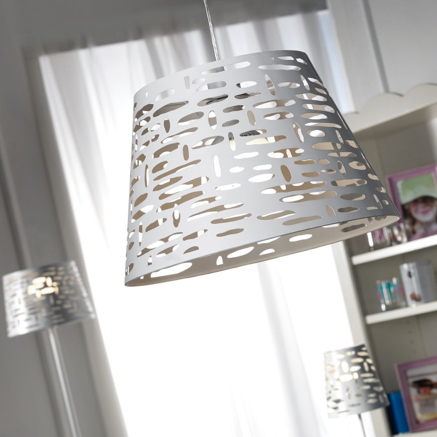 ONLI - Luster na sajli RICKY 1xE27/15W/230V pr. 40 cm bijela