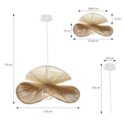 ONLI - Luster na sajli RINGO 1xE27/15W/230V smeđa
