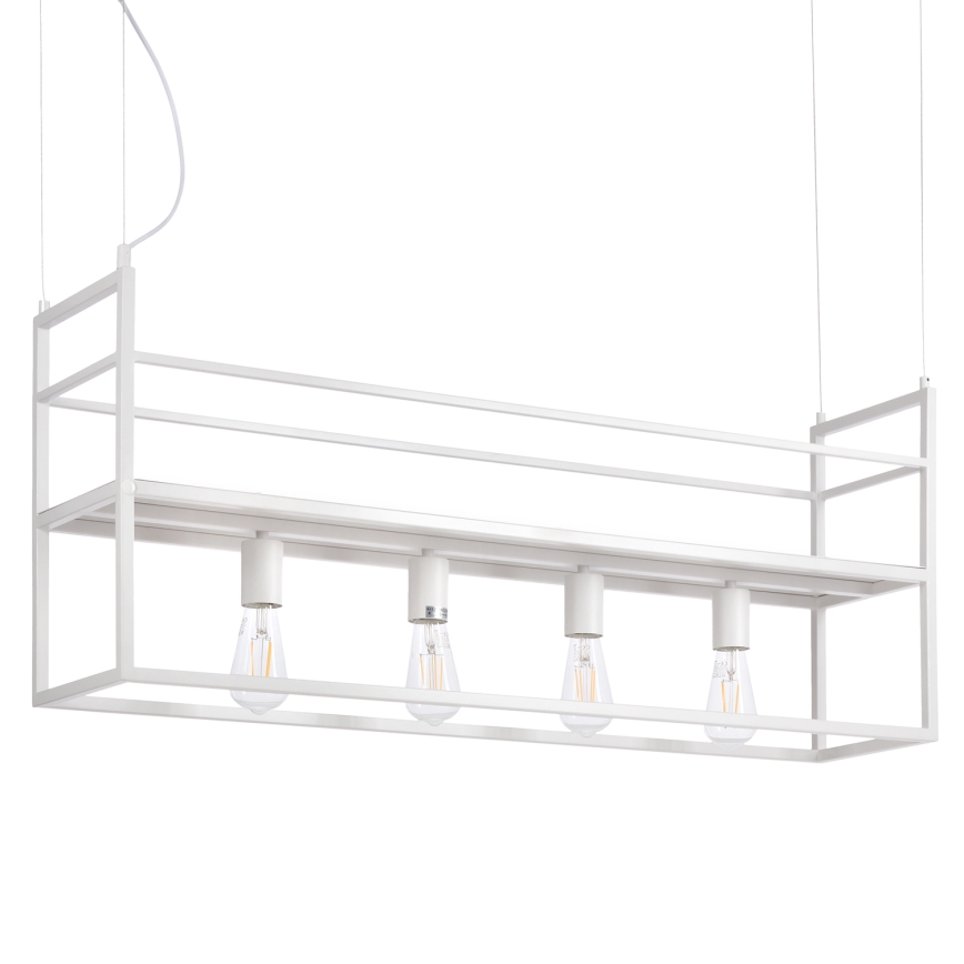 ONLI - Luster na sajli s policom JEFFER 4xE27/22W/230V bijela
