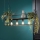 ONLI - Luster na sajli s policom JEFFER 4xE27/22W/230V crna