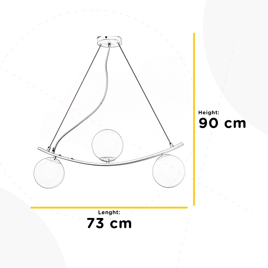 ONLI - Luster na sajli TRIO 3xE14/6W/230V crna