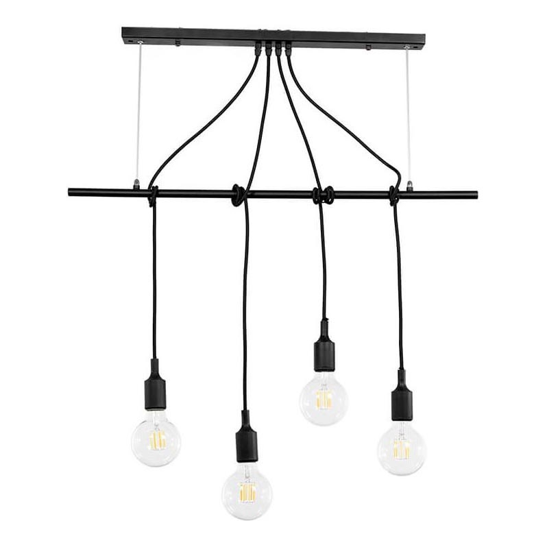 ONLI - Luster na sajli WIRE 4xE27/15W/230V crna