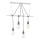 ONLI - Luster na sajli WIRE 4xE27/15W/230V siva/bijela