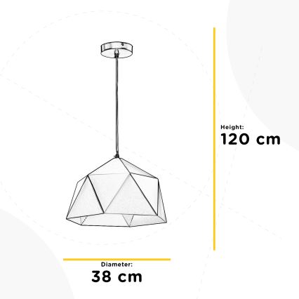 ONLI - Luster na sajli YONG 1xE27/22W/230V crna pr. 38 cm