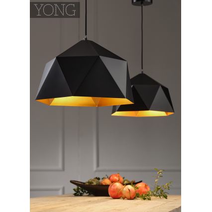 ONLI - Luster na sajli YONG 1xE27/22W/230V crna pr. 46 cm