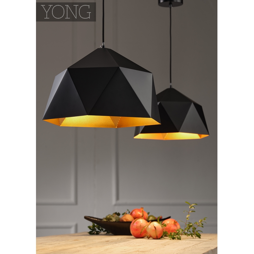 ONLI - Luster na sajli YONG 1xE27/22W/230V crna pr. 46 cm