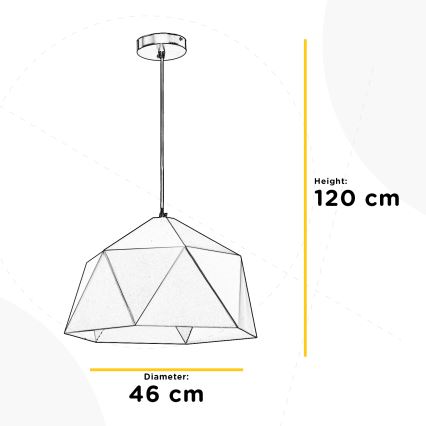 ONLI - Luster na sajli YONG 1xE27/22W/230V crna pr. 46 cm