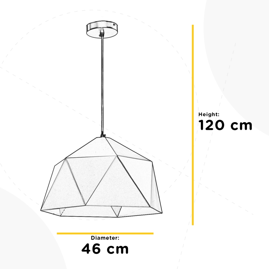 ONLI - Luster na sajli YONG 1xE27/22W/230V crna pr. 46 cm