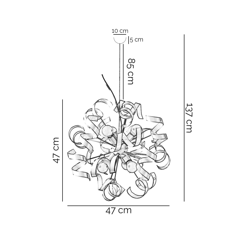 ONLI -  Luster na sajli ZOE 6xE14/6W/230V bijela