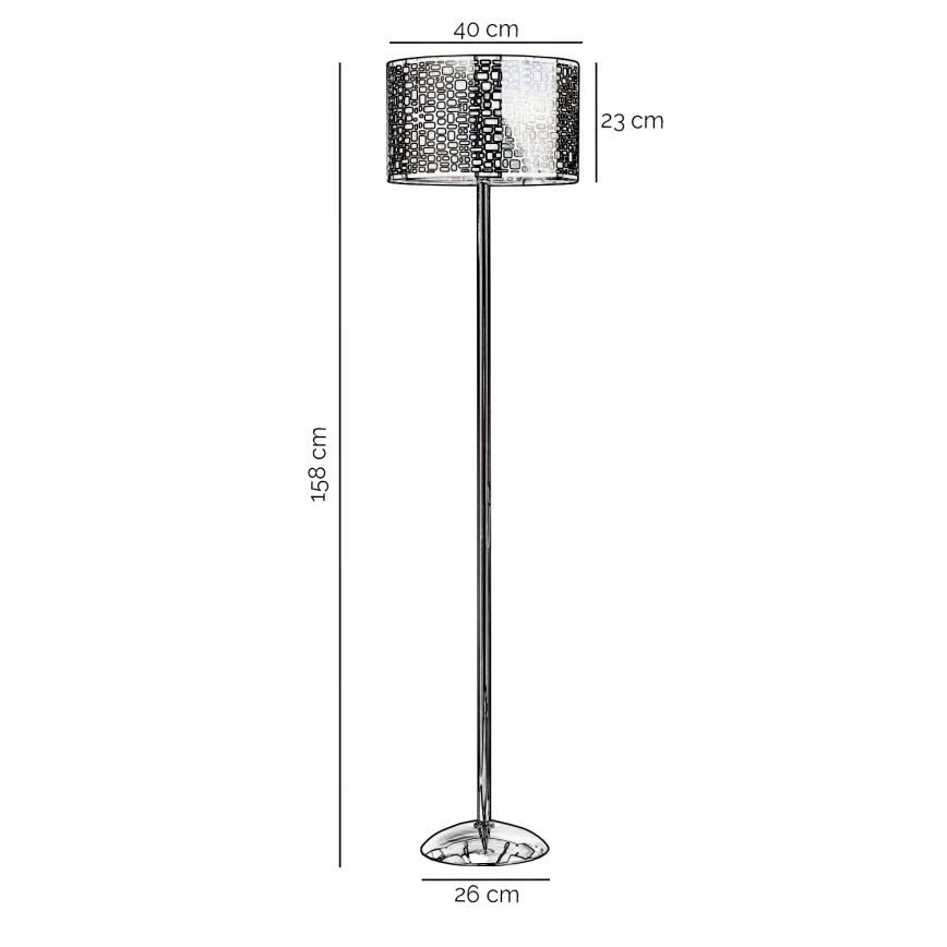 ONLI - Podna lampa BRUCE 1xE27/15W/230V mat krom