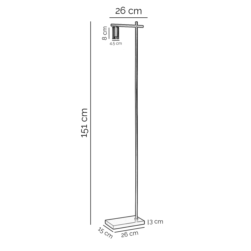 ONLI - Podna lampa CROSS 1xE27/22W/230V crna/mesing
