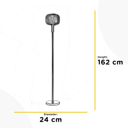 ONLI - Podna lampa DOROTY 1xE27/22W/230V plava/zlatna