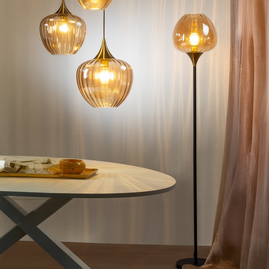 ONLI - Podna lampa ELIDE 1xE27/15W/230V crna/bakrena