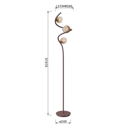 ONLI - Podna lampa FRIDA 3xG9/10W/230V bakrena