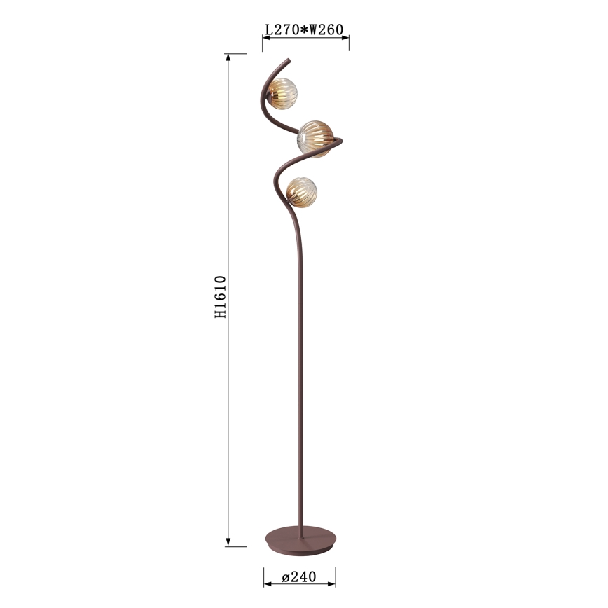 ONLI - Podna lampa FRIDA 3xG9/10W/230V bakrena