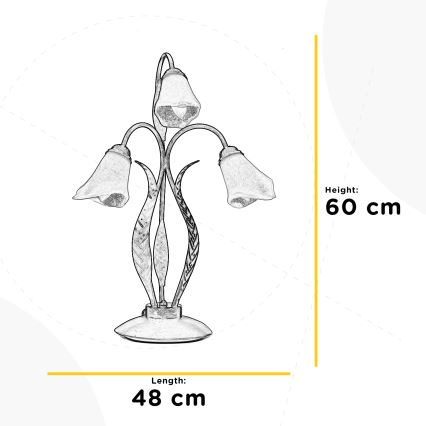 ONLI - Stolna lampa ALGA 3xE14/6W/230V 61 cm brončana