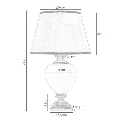 ONLI - Stolna lampa AMADEUS 1xE27/15W/230V 72 cm crna/zlatna