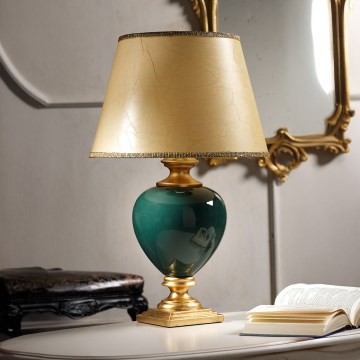 ONLI - Stolna lampa AMADEUS 1xE27/15W/230V 72 cm zelena/zlatna