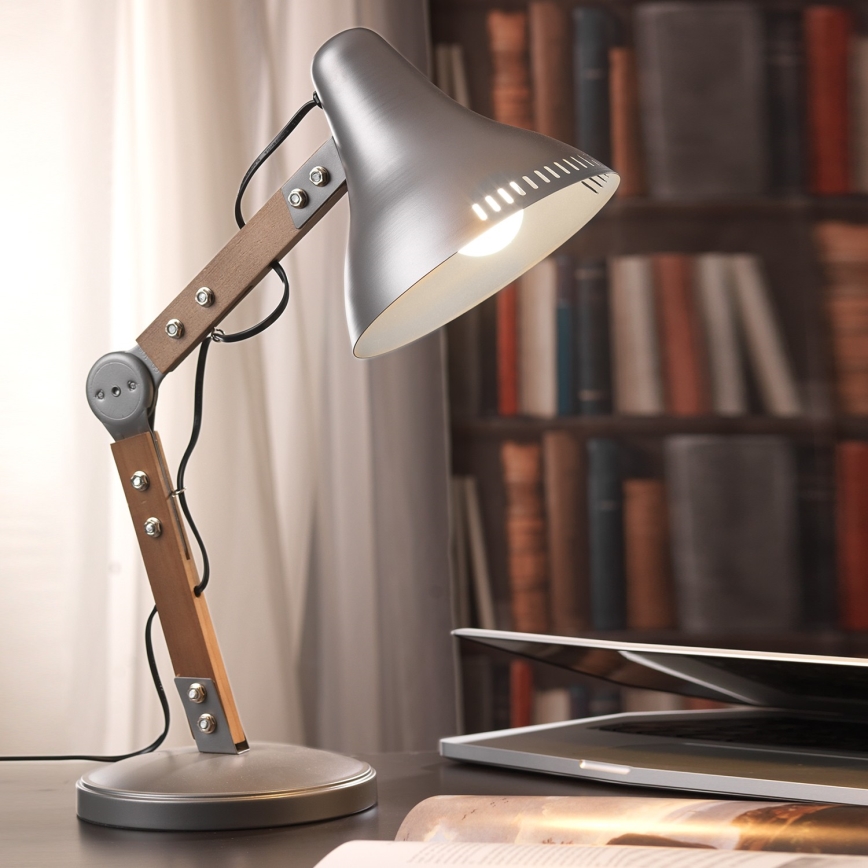 ONLI - Stolna lampa ARCHITETTO 1xE27/22W/230V 62 cm siva/smeđa