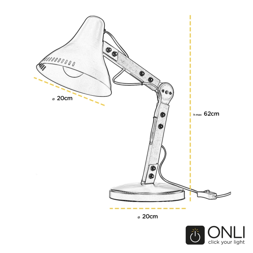 ONLI - Stolna lampa ARCHITETTO 1xE27/22W/230V 62 cm siva/smeđa
