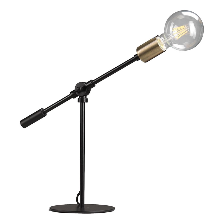 ONLI - Stolna lampa ASTE 1xE27/15W/230V 45 cm crna/zlatna