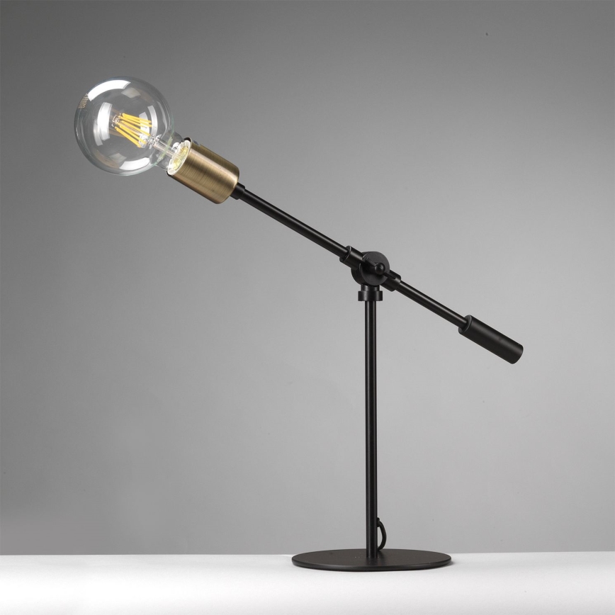 ONLI - Stolna lampa ASTE 1xE27/15W/230V 45 cm crna/zlatna